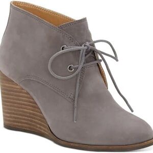 Lucky brand women’s suede ankle wedge boots size 10